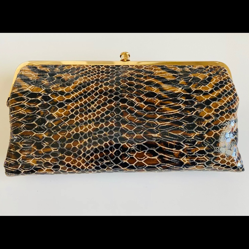 VINTAGE HOBO Double Frame Clutch/Wallet Snake Leather Size 8.5”x 4.5”
